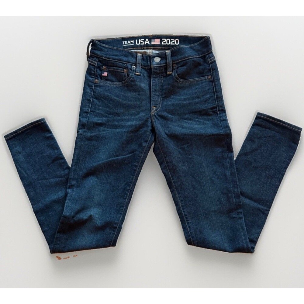 Polo Ralph Lauren Jeans Womens 2 Skinny Fit Team USA 2020 Blue Dark Wash Denim